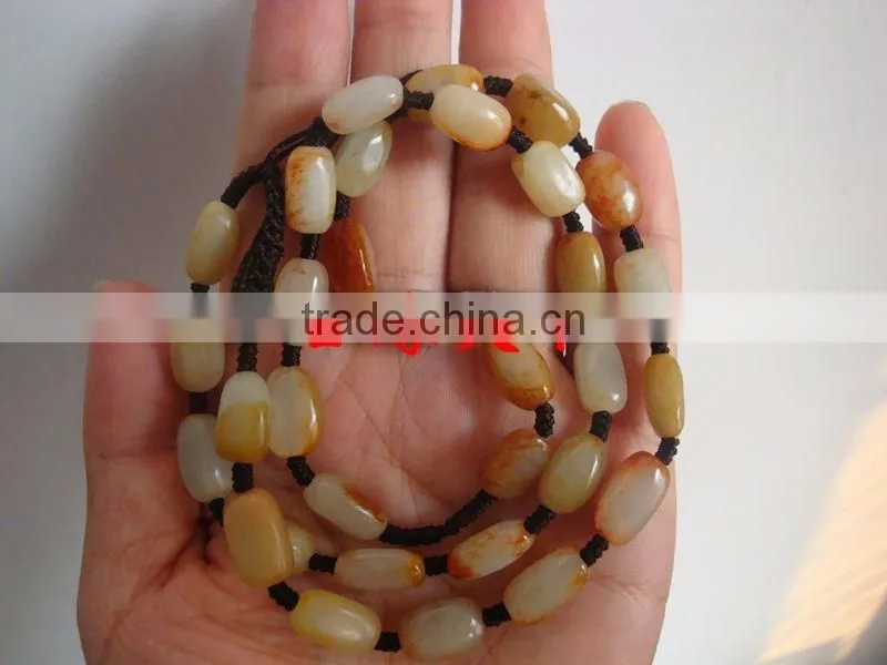 HEtian jade seed makings red-skinned wampee seeds necklace the original stone material handmade necklace jewels jade stone
