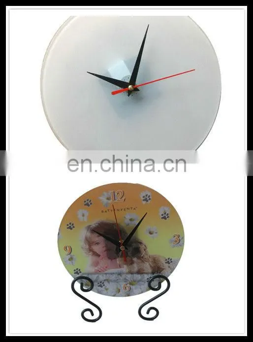 sublimation tempered glass clock for wall or desk