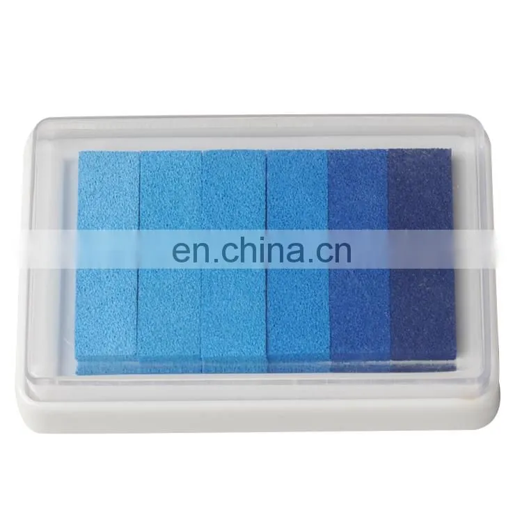 9.5x6.3x2.2cm Case Gradient Blue Ink Pad for Stamps