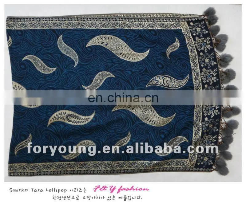 cony hair fringe paisley shawl tippet