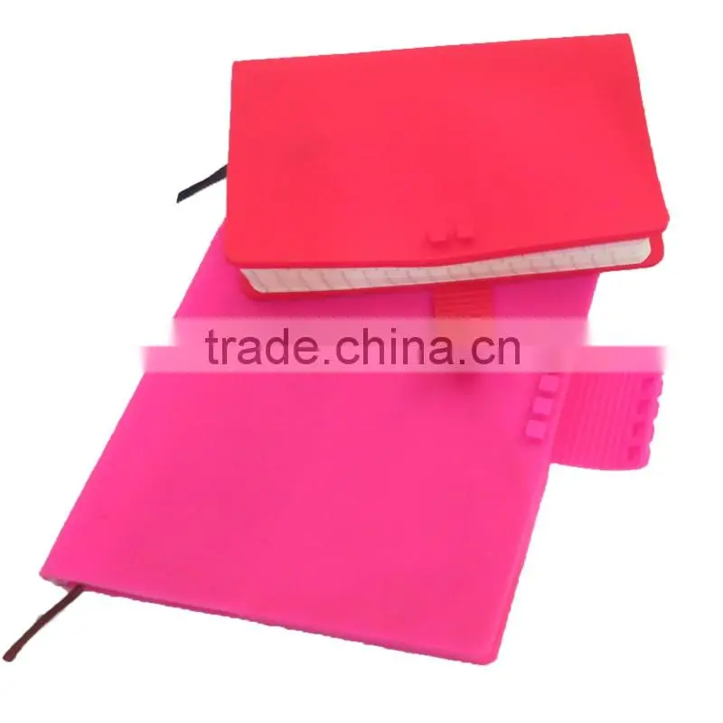 Pink Flat Diaries Logo Design Office & School Supplies Silicone Rubber Exercise Book Whloesale