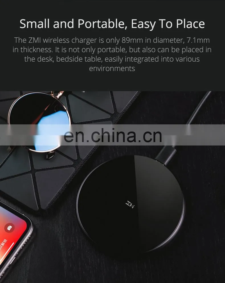 Original Xiaomi 10w Portable Fast Qi Mobile Phone ZMI Wireless Charger