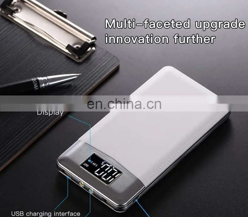 New Thin High Capacity 10000mah Single USB Port Leather Led Powerbank