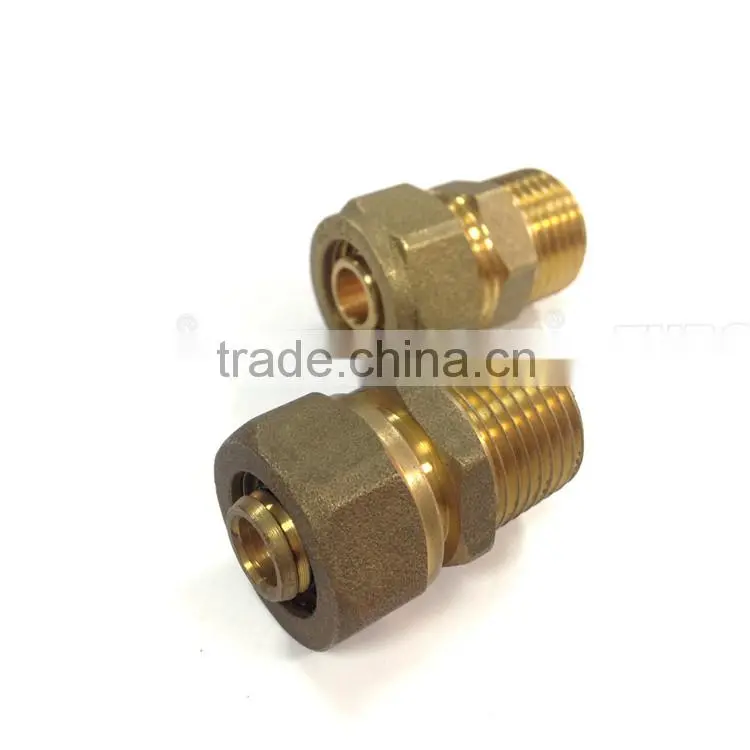 Lead free BSP NPT 110 series brass union male female equal screw fitting for water pex pipes