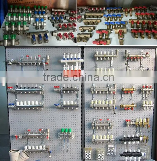 China supply heating plumbing brass pap pex pipe manifolds with ball valve