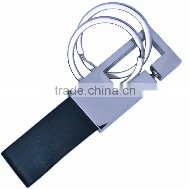 Leather fringed keychain with hook for bag