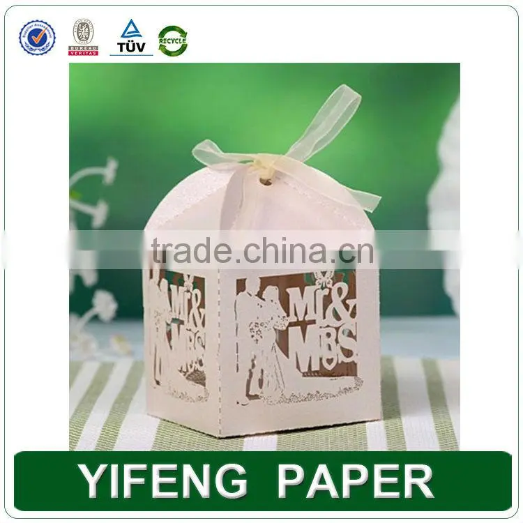2015 hollow out wedding rectangle folding paper box