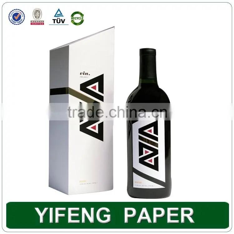 Trade Assurance Supplier Wholesale Fashion paper packaging Wine bottle box/ flip top paper wine box with magnetic catch