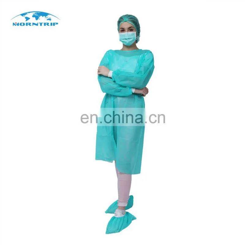 ICU Special Isolation Use Green Color Non Woven Disposable Visitor Gown