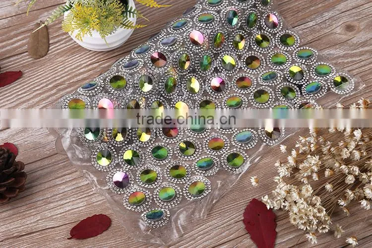 China 24*40cm Hot Fix Adhesive Bling Rhinestone Stickers For Shoes