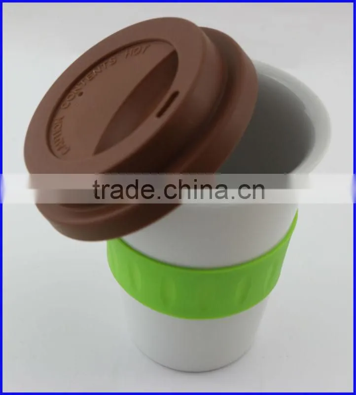 Custom Ceramic Travel Mug with Silicone Handle
