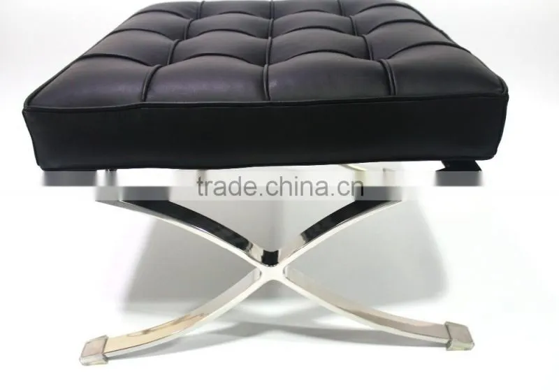 stainless steel X frame barcelona ottoman