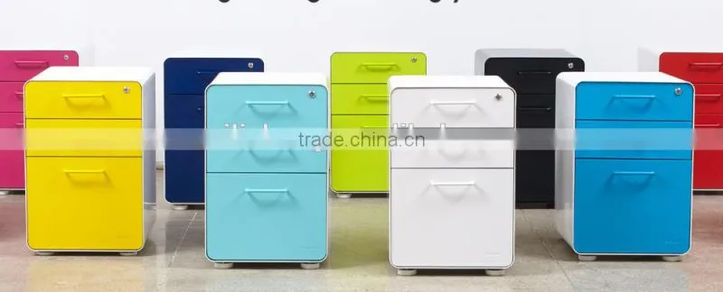 WLS new deisgn 3 drawer colorful office metal pedestal