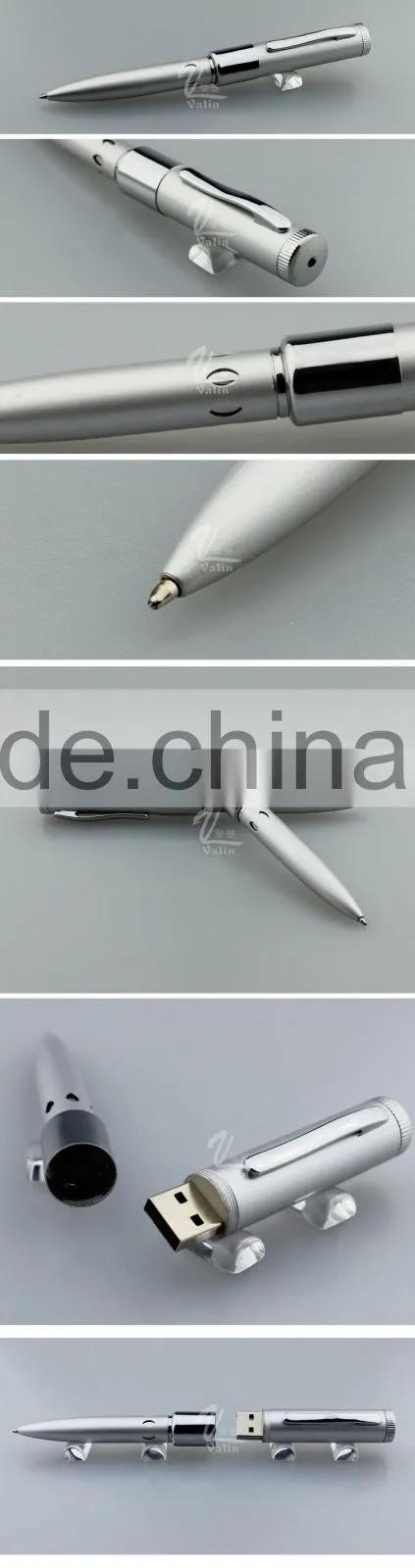 2016 Valin blue USB disk metal ball pen 8gb, 16gb, 32gb, 64gb