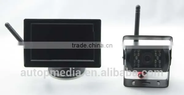 TOPFAME RV-4300WS 4.3inch wireless reversing camera set with night vision camera for trucks/vans/buses/etc.