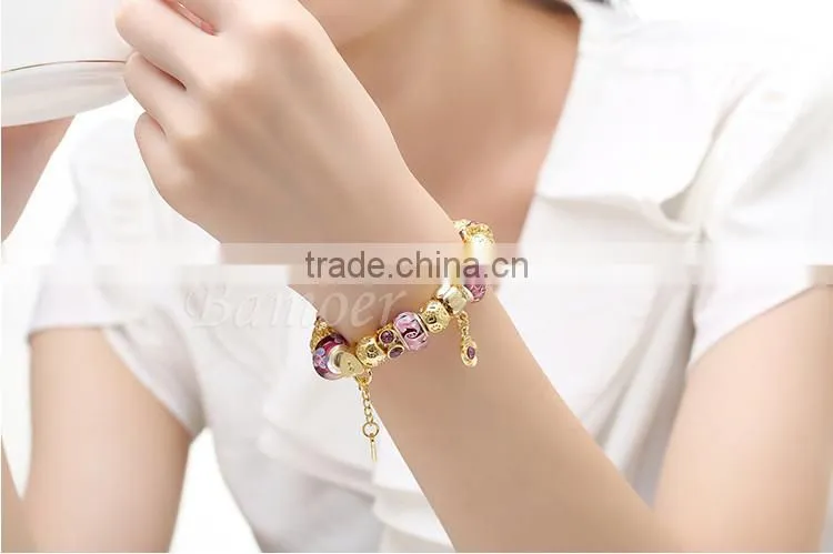 2014 fashion handmade high quality crystal fashion beads bangle