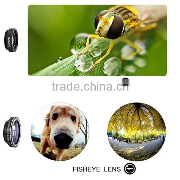 Fish Eye + Macro + Wide Angle lens 3 In 1 Universal Clip camera Mobile Phone Lens for iphone 6