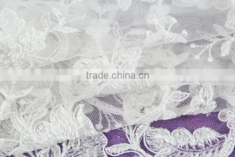 wholesale cheap nylon cotton 3d flower lace embroidered new york wholesale fabric lace for dress