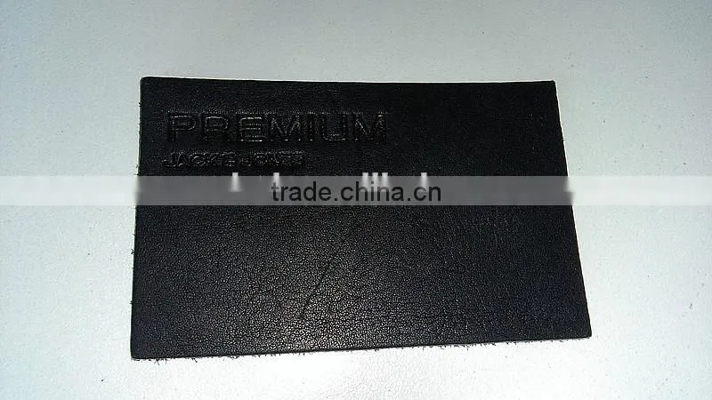 Black Genuine Leather Patch With Custom Brand Logo