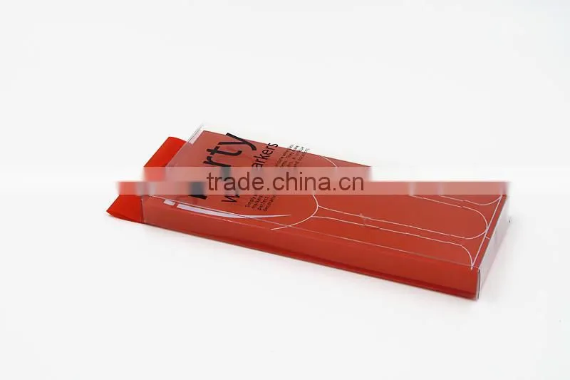 Transparen PVC marker box with offset printing for cosmetic items , promotion items , cellphone accessories
