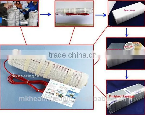 Single Cable Conductor Bathroom Heating Underground Heater Heated Mat with 220v Thermostat