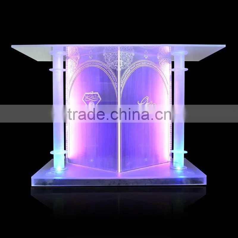 high quality acrylic bar table with lights,DJ table for bar