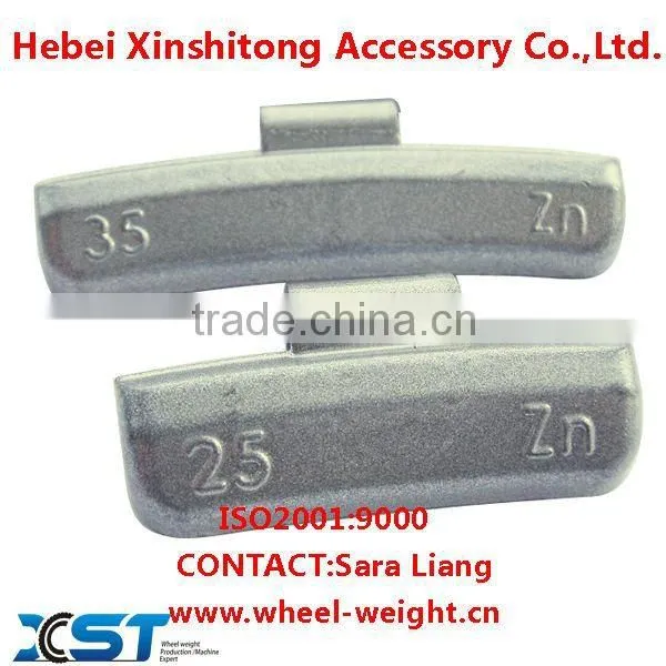 Zinc clip-on balance weight