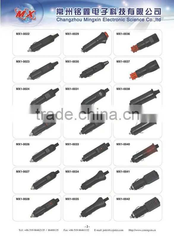 12V ac adapter american style LED light plug cigarette lighter plug cigarette lighter to plug