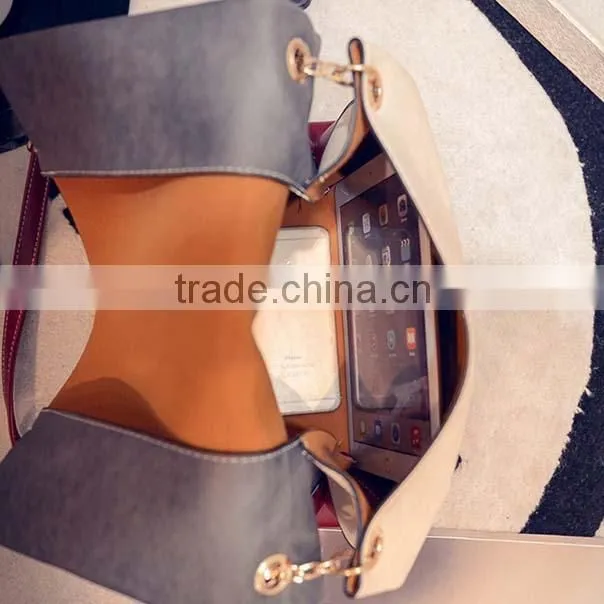 Wholesale fashionable girls pu shoulder bag with safe ladle cover closure