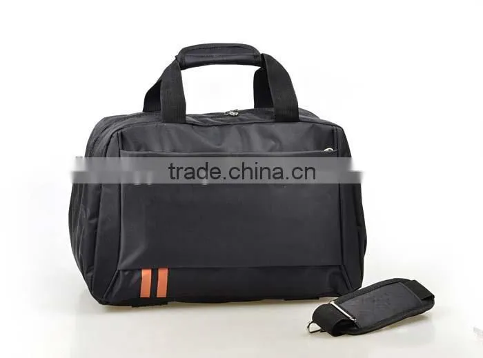 Wholesale high capacity solid color polyester travel sport tote bag with long strap