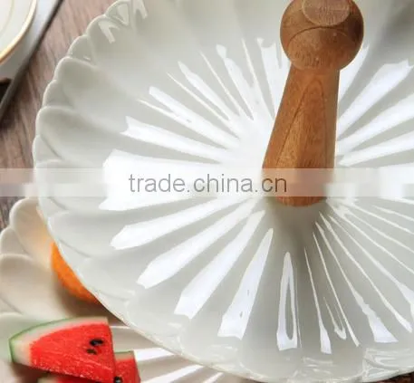 Two Layers of Fruit Cake Dessert Ceramic Double Disc HY1671602