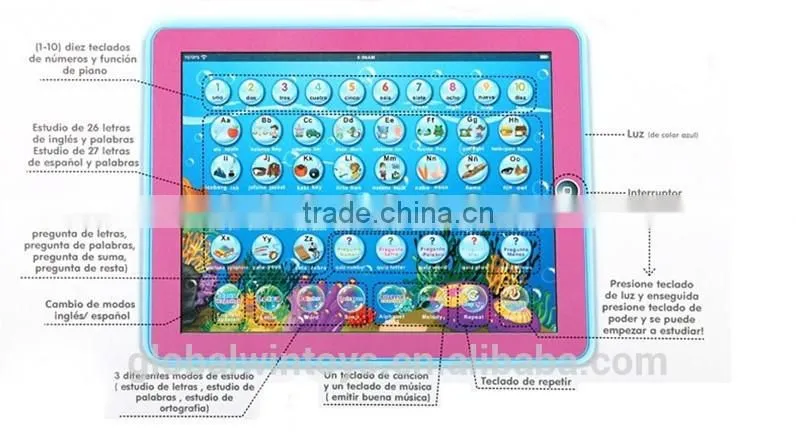 new multipurpose toy gw-tys2921o spanish and chinese language educational toys teaching for kids