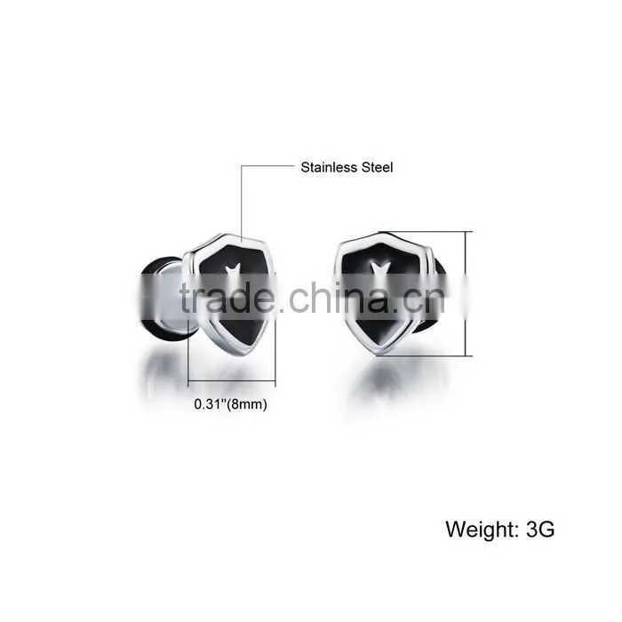 wholesale factory gold plated stainelss steel cross earrings for men