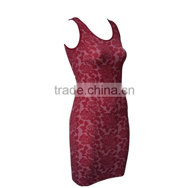 Hot Sexy New Design Sleeveless Jacquard Women Dress