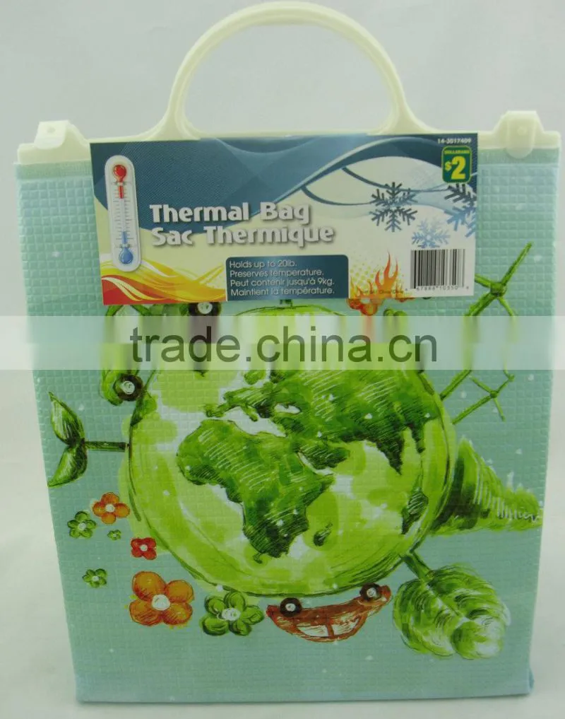aluminium coating with PE & EPE insulated thermal food carry bag