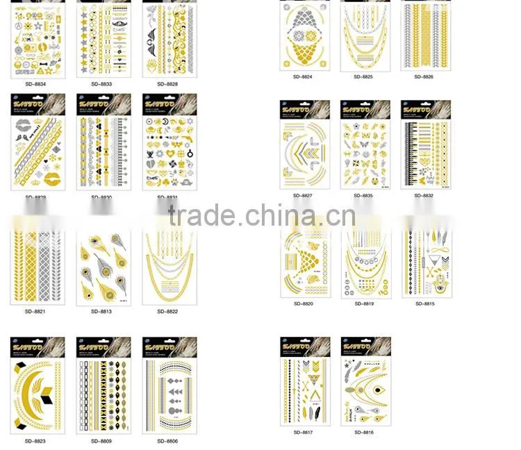 Flash Metallic Sticker Wholesaler Temporary Tattoo