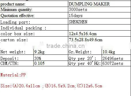 2015 Best prices plastic pasta triangle maker dough press/ manual dumpling maker