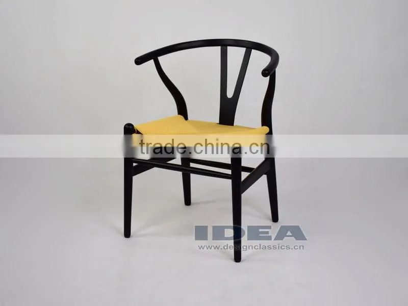 Replica Hans Wegner Y Chair - Beech Solid Wood in Black Color
