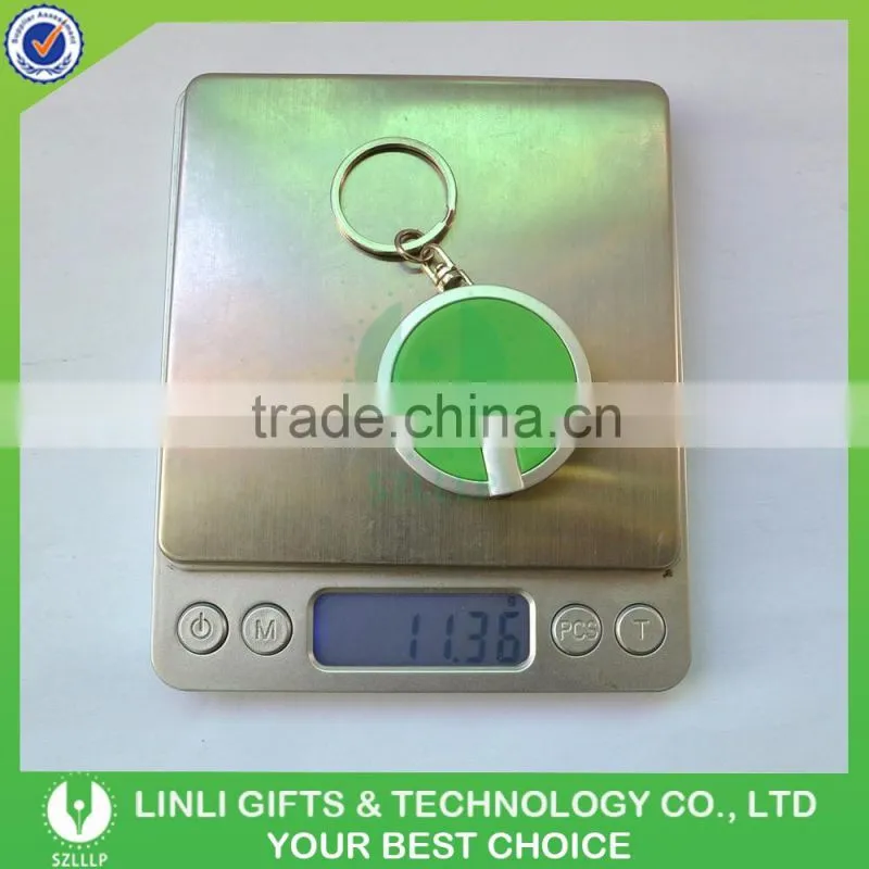 Round Shaped Promotional Plastic Keychains Led Light Torch