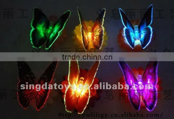 Blue with light toys fiber optic butterflies on sticks
