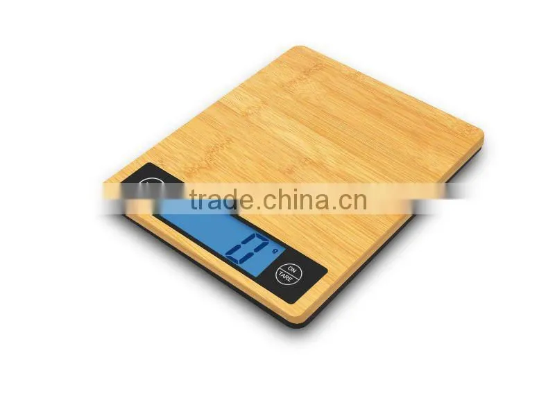 bamboo platform & blue backlight kitchen scale With Bluetootth function