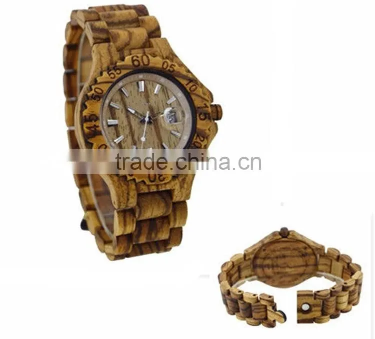 5 years natural wooden made luxury unisex wooden watch analog quartz