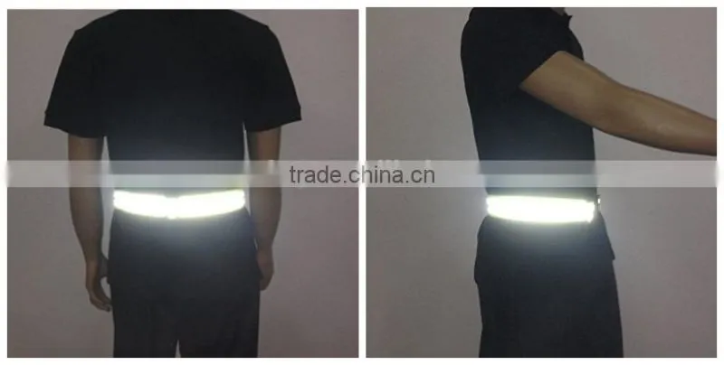 high visibility reflective adjustable lightweight elastic waist safety belt for harness running cycling walking