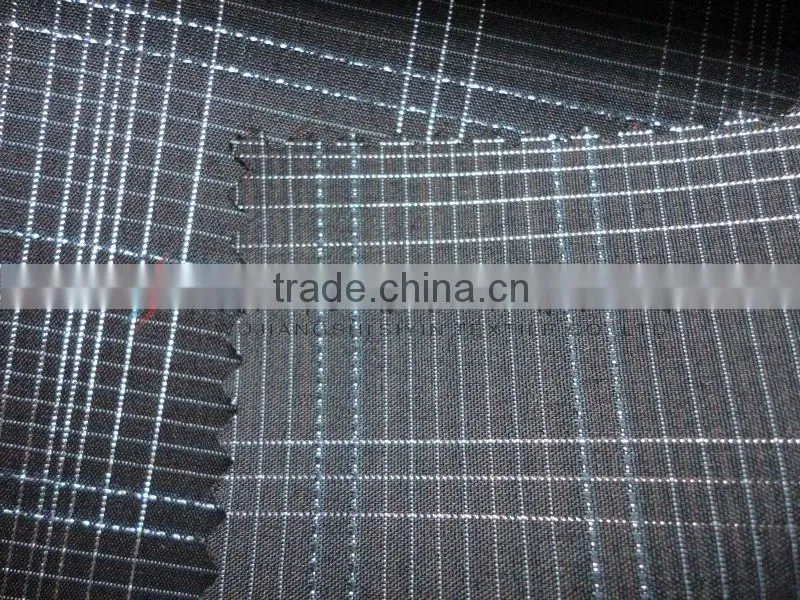 Yarn Dyed Check Fabric Silver Yarn
