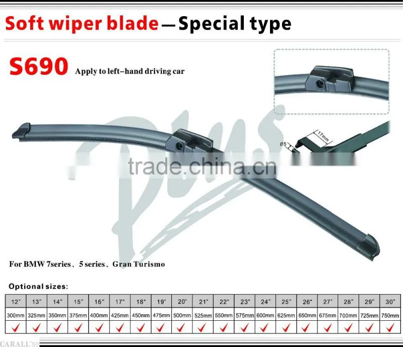 Auto Accessories Soft Front Windshield Wiper Blade S690