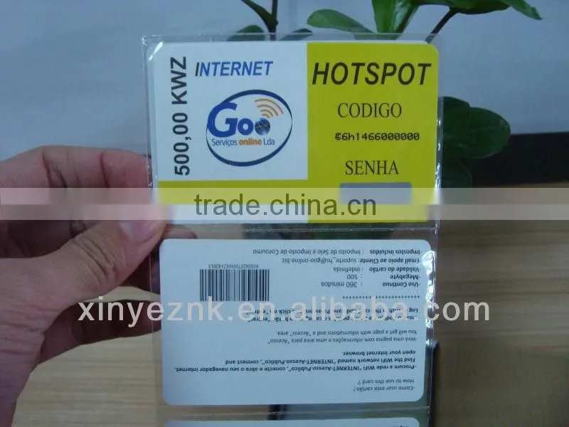 pvc prepaid scratch card