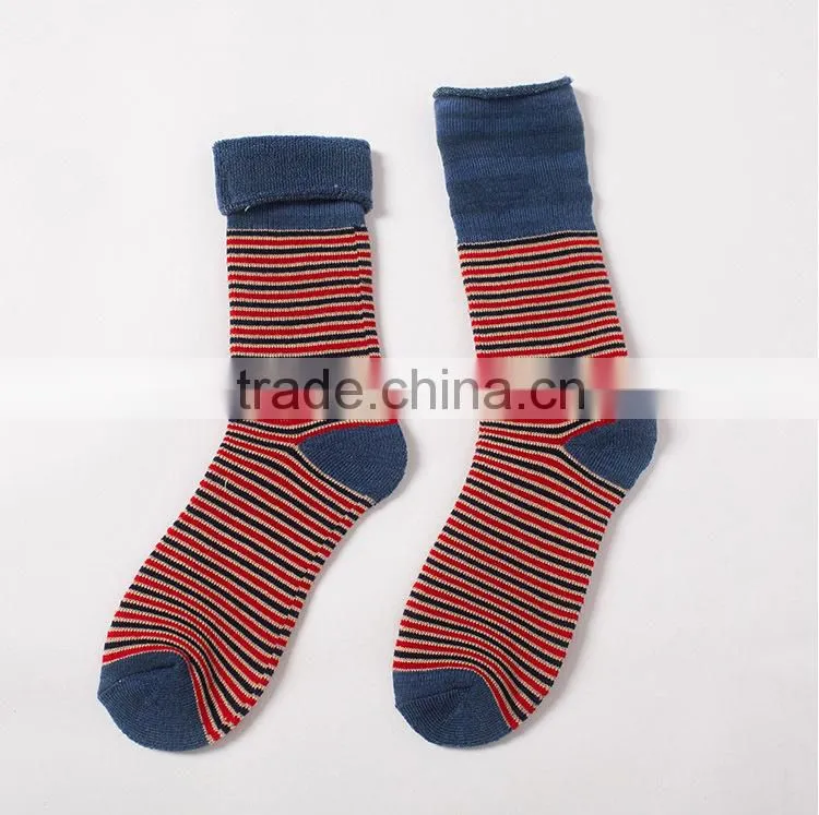 colorful stripe terry socks long terry sock lady stripe socks women terry socks