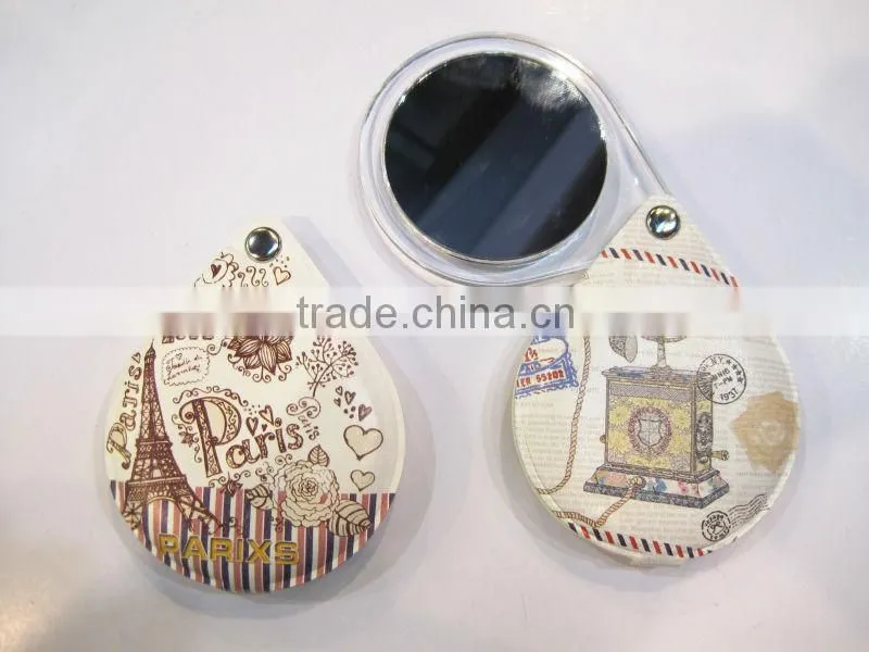 Flower printed water drop shape mirror for wholesale,ME305