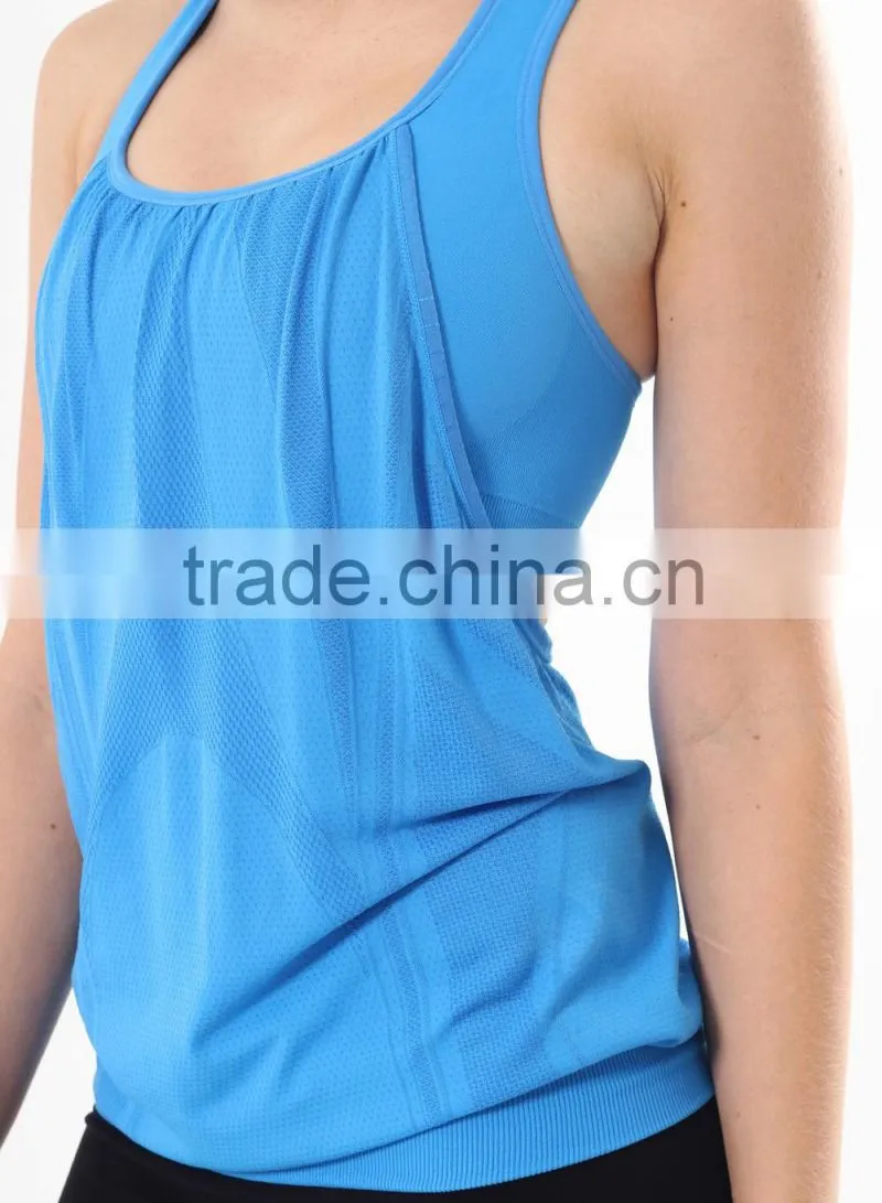 2015 Unique New Design Dry Fit 92% Supplex 8% Lycra Sexy Fitness T Shirts Tank Top Yoga Shirts for Women in Shanghai