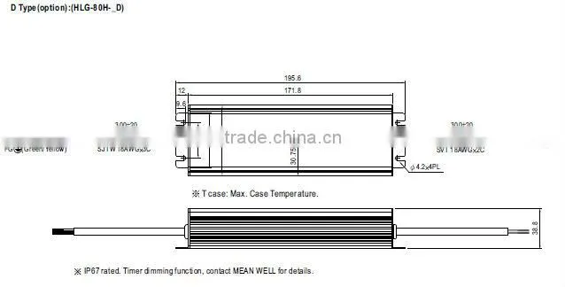 Meanwell led lamp driver 80W Switching Power Supply led waterproof driver led driver pwm